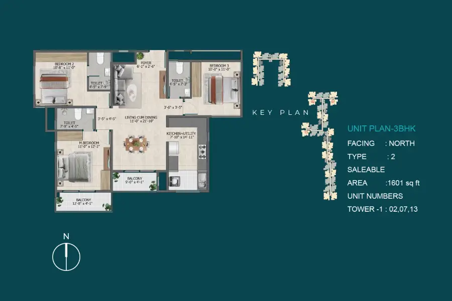 Cloud Seeding Sowparnika 3 bhk floor plan