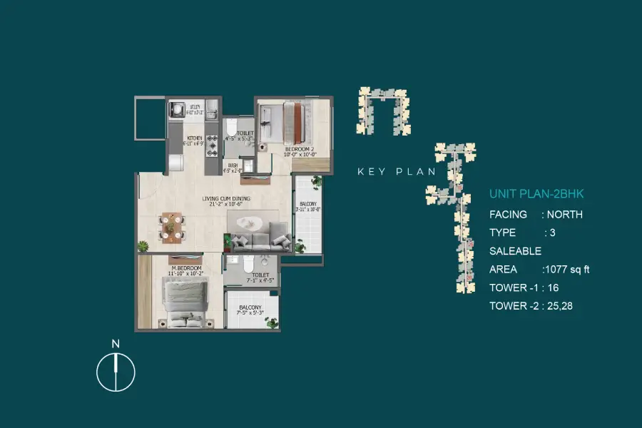 Cloud Seeding by Sowparnika floor plan 2 bhk