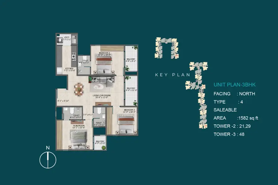 sowparnika whitefield 3 bhk floor plan