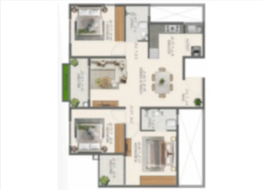 Sowparnika Whispering Petals 3 bhk floor plan